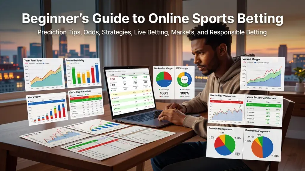 Beginner's Guide to Online Sports Betting: Prediction Tips, Odds, Strategies, Live Betting, Markets, and Responsible Betting
